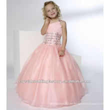 Un hombro rebordeado ruched rosa falda de vestido de bola por encargo vestido de fiesta vestidos de chica de flor CWFaf4136